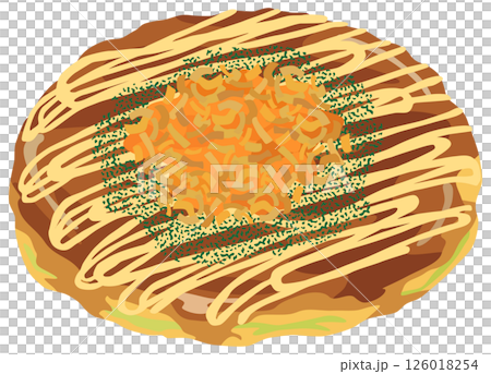 お好み焼きのイラスト ベクター素材 126018254