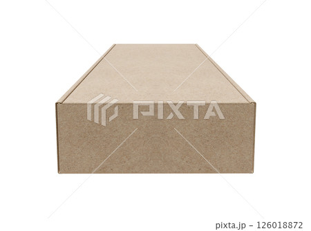 Brown cardboard box on white background 126018872