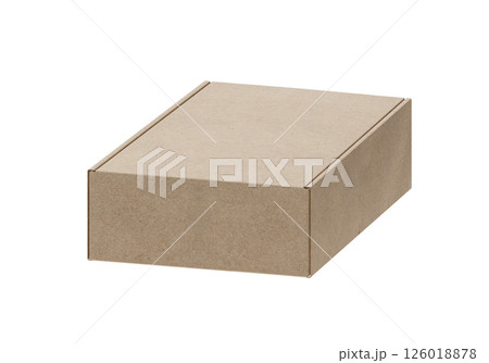Brown cardboard box on white background 126018878
