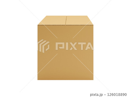 Brown Cardboard paper box isolated on white background 126018890