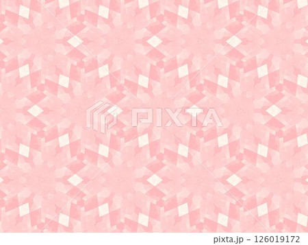 ピンクの繊細なグラデーションが美しい、抽象的で万華鏡のような幾何学模様の背景69 126019172