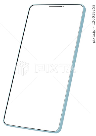 3D素材_スマートフォン_水色 126019258