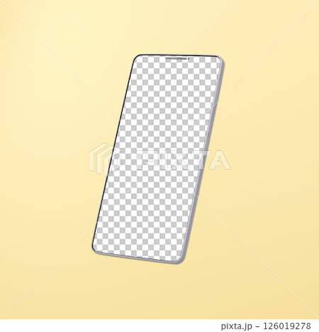3D material_smartphone_silver_yellow 126019278