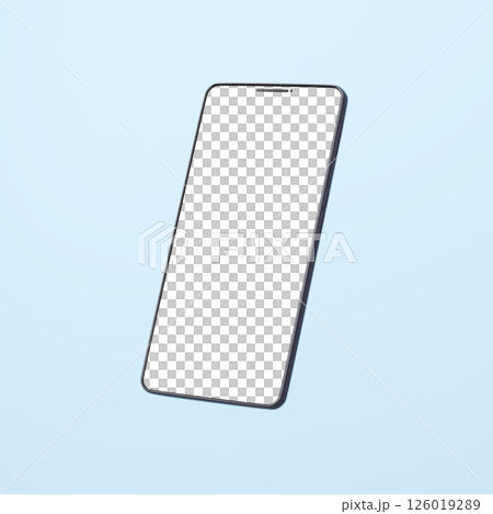 3D material_smartphone_black_light blue 126019289