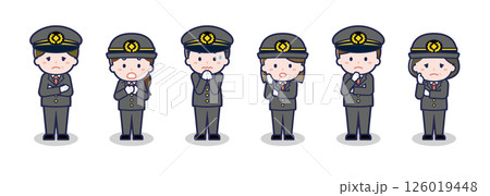 いろいろな人物セット_困惑_運転士 126019448