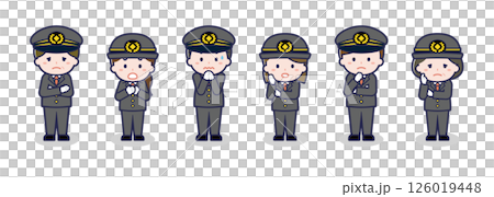 いろいろな人物セット_困惑_運転士 126019448