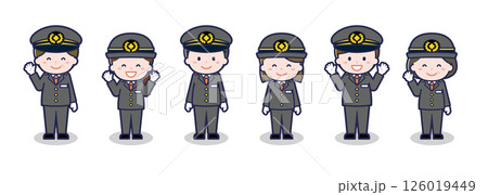 いろいろな人物セット_笑顔_運転士 126019449