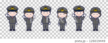 いろいろな人物セット_笑顔_運転士 126019449