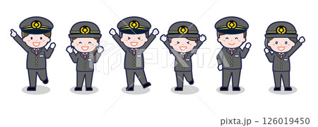 いろいろな人物セット_喜び_運転士 いろいろな人物セット_喜び_運転士 126019450