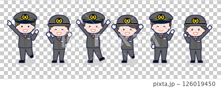 いろいろな人物セット_喜び_運転士 いろいろな人物セット_喜び_運転士 126019450