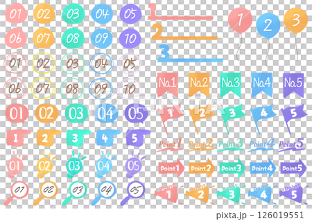 Hand-drawn icon set of numbers and figures Watercolor Cute and stylish Hand-drawn icon set of numbers and figures Watercolor Cute and stylish 126019551