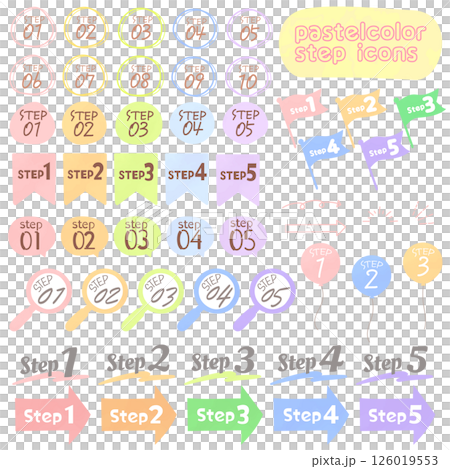 Watercolor touch, emotional color scheme, hand-drawn icon set of steps and sequences, cute, stylish Watercolor touch, emotional color scheme, hand-drawn icon set of steps and sequences, cute, stylish 126019553