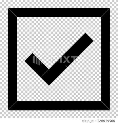 簡單複選標記向量資料傳單、網頁、影片素材單色 126019560