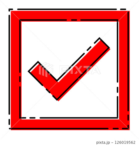 おしゃれなチェックマーク ベクターデータ チラシ・Web・動画素材 レッド 126019562
