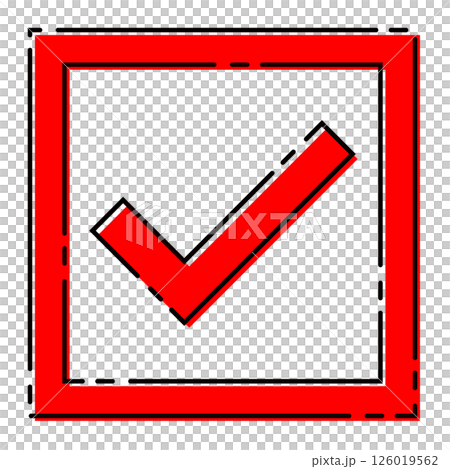 おしゃれなチェックマーク ベクターデータ チラシ・Web・動画素材 レッド 126019562