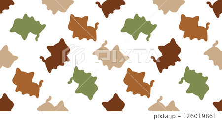 cat seamless pattern kitten calico silhouette cartoon doodle pet animal illustration tile background gift wrapping paper camouflage repeat wallpaper 126019861