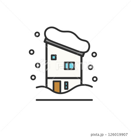 住宅 雪害のイラスト 住宅 雪害のイラスト 126019907