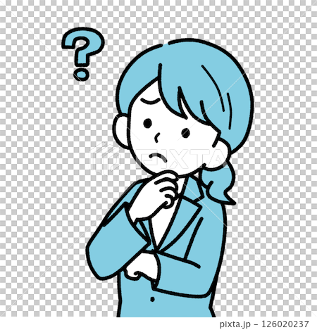 穿著西裝的好奇 OL 女人的插圖 126020237