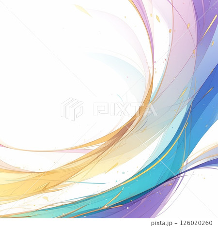 優雅に流れる曲線と淡い色彩の抽象背景 126020260
