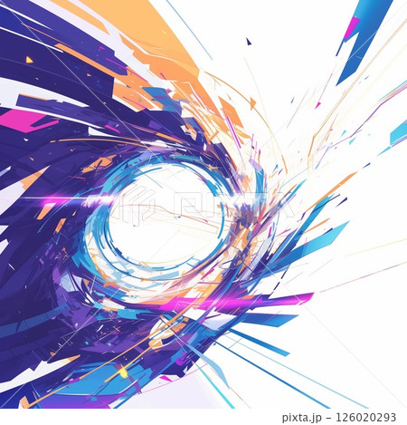 カラフルな光が渦巻くエネルギッシュな抽象テクノロジーアート カラフルな光が渦巻くエネルギッシュな抽象テクノロジーアート 126020293