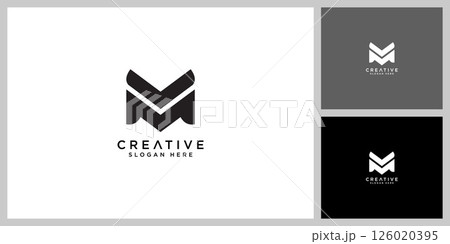 m letter logo design template 126020395