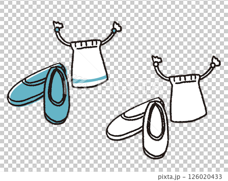 Pen-drawn style portable shoes 126020433