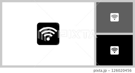 Wifi wireless internet signal flat icon for apps 126020456