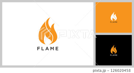 Fire Flame Logo design vector. Bonfire Silhouette Logotype icon 126020458
