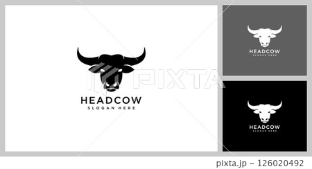 cow head silhouette logo vector cow head silhouette logo vector 126020492