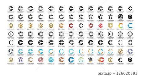 creative letter C icon set. design for business of luxury, elegant, simple. creative letter C icon set. design for business of luxury, elegant, simple. 126020593