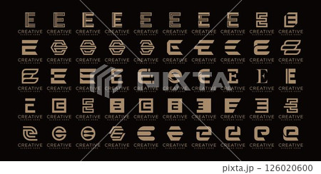 Set of initial letter E logo design templateのイラスト素材 [126020600] - PIXTA