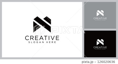 Letter M line logo design. Linear creative minimal monochrome monogram symbol. Universal elegant vector sign design. Premium business logotype. Graphic alphabet symbol for corporate business identity 126020636