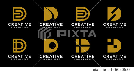 set of initials D logo vector design template set of initials D logo vector design template 126020688