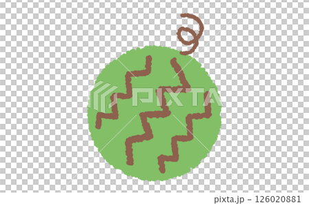 簡單的綠色西瓜插畫 簡單的綠色西瓜插畫 126020881