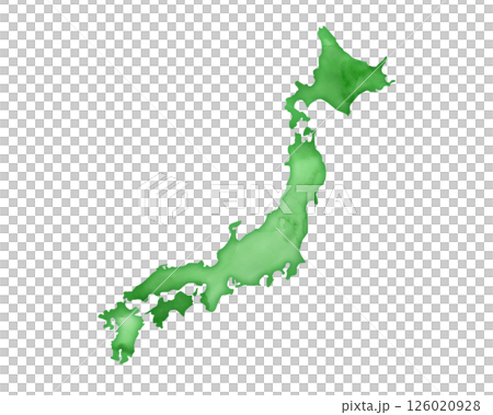 Map of Japan with watercolor texture Map of Japan with watercolor texture 126020928
