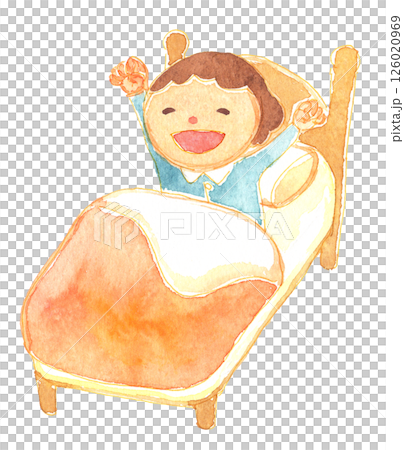 起きる子どものイラスト　保育・教育・知育素材 126020969