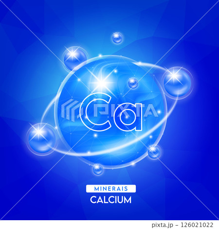 Minerals calcium and vitamins complex for health. Capsule minerals blue for nutrition products food and drug. Scientific research medical concept. Isolated 3D Vector EPS10 illustration. Minerals calcium and vitamins complex for health. Capsule minerals blue for nutrition products food and drug. Scientific research medical concept. Isolated 3D Vector EPS10 illustration. 126021022