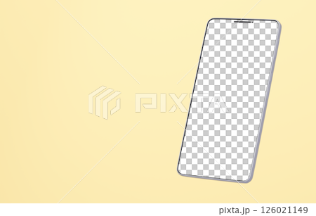 3D material_smartphone_silver_yellow 126021149