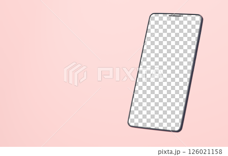 3D素材_スマートフォン_ブラック_ピンク 3D素材_スマートフォン_ブラック_ピンク 126021158