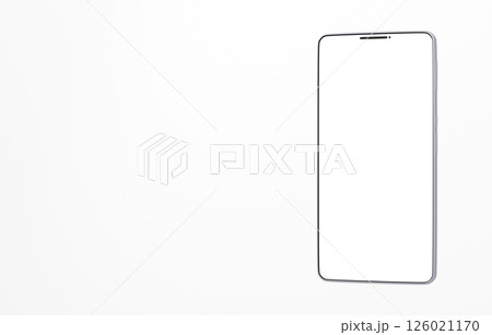 3D素材_スマートフォン_シルバー_白背景 3D素材_スマートフォン_シルバー_白背景 126021170