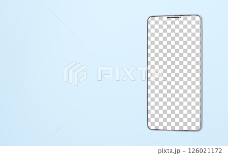 3D素材_スマートフォン_シルバー_水色 126021172
