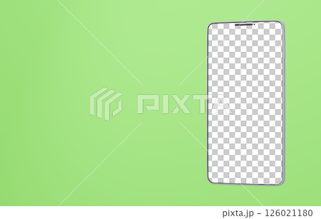 3D素材_スマートフォン_シルバー_緑 3D素材_スマートフォン_シルバー_緑 126021180