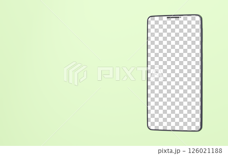 3D素材_スマートフォン_ブラック_黄緑 3D素材_スマートフォン_ブラック_黄緑 126021188