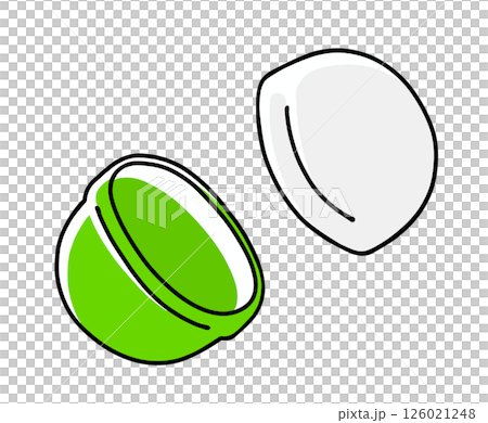 一個簡單的、開放的、純色的扭蛋膠囊 126021248