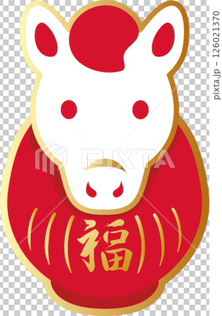 新年卡2026年馬達摩十二生肖新年裝飾可愛設計插畫素材 新年卡2026年馬達摩十二生肖新年裝飾可愛設計插畫素材 126021370