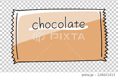 ゆるめシンプルな袋タイプの板チョコ ベタ塗り ゆるめシンプルな袋タイプの板チョコ ベタ塗り 126021413
