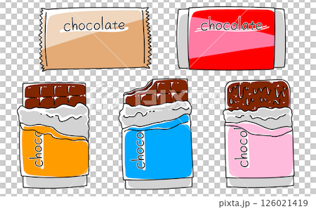 A simple chocolate bar set with solid coloring A simple chocolate bar set with solid coloring 126021419