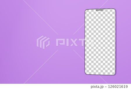 3D素材_スマートフォン_パープル 3D素材_スマートフォン_パープル 126021619