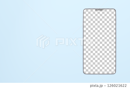 3D素材_スマートフォン_シルバー_水色 3D素材_スマートフォン_シルバー_水色 126021622