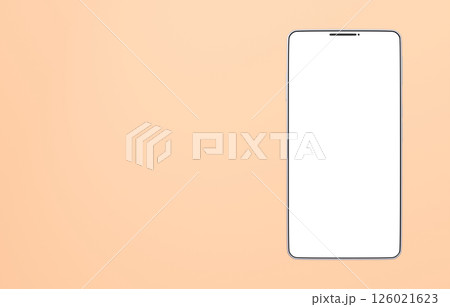 3D素材_スマートフォン_シルバー_オレンジ 126021623